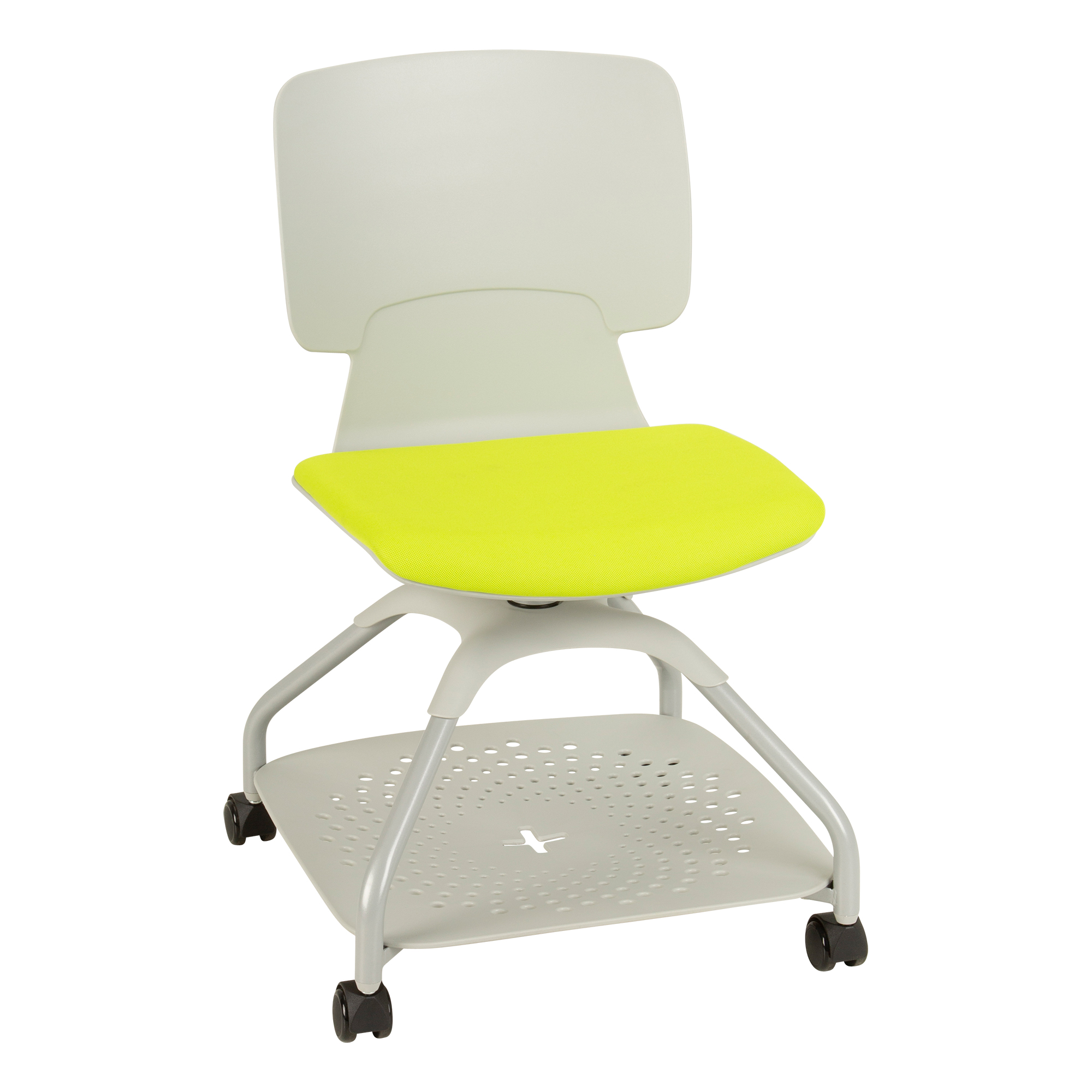 Edison Upholstered Mobile Pod Chair - Green Apple w/ Gray Frame