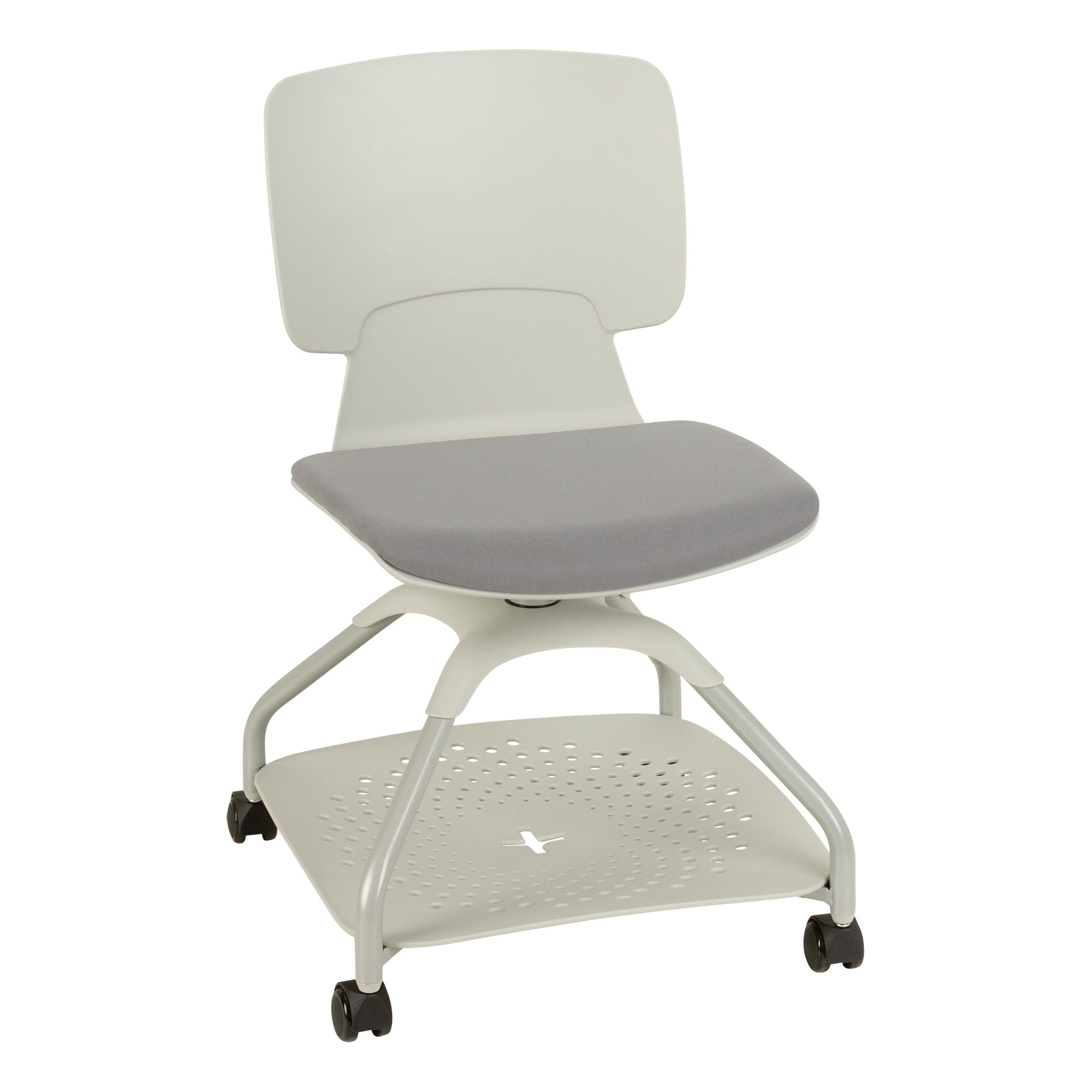 Edison Upholstered Mobile Pod Chair - Graphite Seat w/ Gray Frame