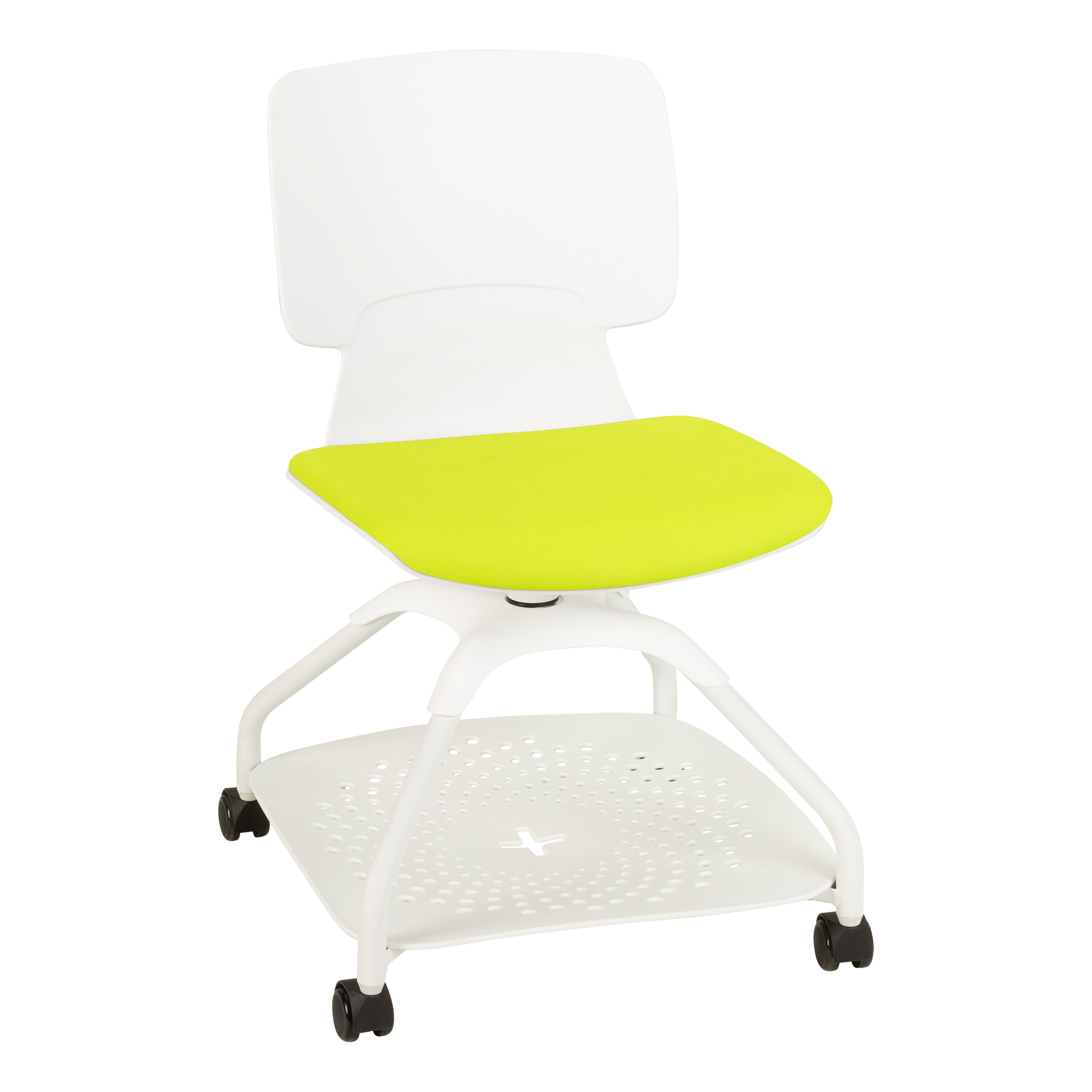 Edison Upholstered Mobile Pod Chair - Green Apple Seat w/ White Frame