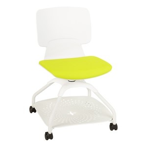 Edison Upholstered Mobile Pod Chair - Green Apple Seat w/White Frame