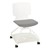 Edison Upholstered Mobile Pod Chair - Graphite Seat w/ White Frame