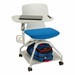 Edison Upholstered Mobile Pod Chair w/ Tablet Arm - Cobalt Blue Seat & Gray Frame/Tablet