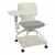 Edison Upholstered Mobile Pod Chair w/ Tablet Arm - Graphite Seat & Gray Frame/Tablet