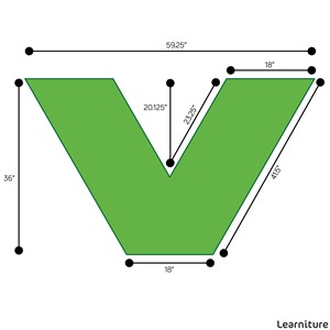 Shapes Series II Vinyl Soft Seating V-Shape - Dimensions