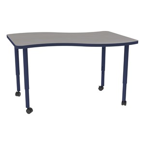 Shapes Accent Series Wave Collaborative Table - North Sea Top w/ Navy Legs