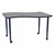 Shapes Accent Series Wave Collaborative Table (30" W x 48" L) - Cosmic Strandz Top w/ Navy Legs
