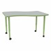 Shapes Accent Series Wave Collaborative Table (30" W x 48" L) - North Sea Top w/ Green Apple Legs