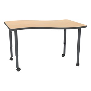 Shapes Accent Series Wave Collaborative Table (30" W x 48" L) - North Sea Top & Legs