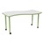 Shapes Accent Series Wave Collaborative Table w/ Whiteboard Top - Green Apple