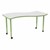 Shapes Accent Series Wave Collaborative Table w/ Whiteboard Top - Green Apple