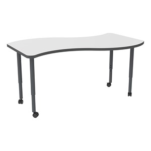 Shapes Accent Series Wave Collaborative Table w/ Whiteboard Top - North Sea