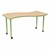 Shapes Accent Series Wave Collaborative Table - Maple Top w/ Green Apple Legs