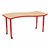 Shapes Accent Series Wave Collaborative Table - Maple Top w/ Red Legs