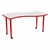 Shapes Accent Series Wave Collaborative Table w/ Whiteboard Top - Red