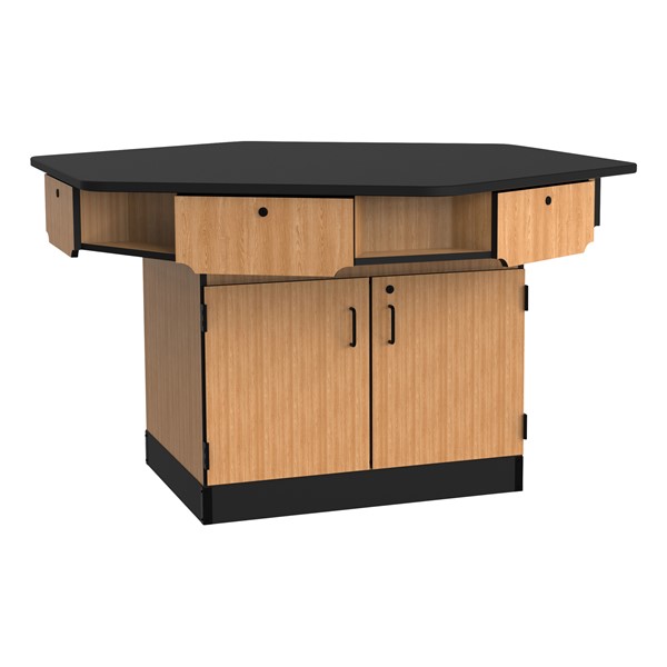 Six-Person Science Workstation w/ Phenolic Top & Drawers