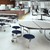 Round Mobile Stool Cafeteria Table w/ Particleboard Core & Powder-Coat Frame (60" Diameter)
