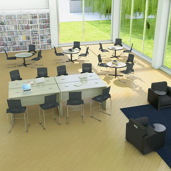 Round Pedestal CafÃ© Table - Environmental Shot