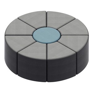 Shapes Series II Vinyl Soft Seating - Cylinder (blue crosshatch) - Wedge (gray crosshatch)