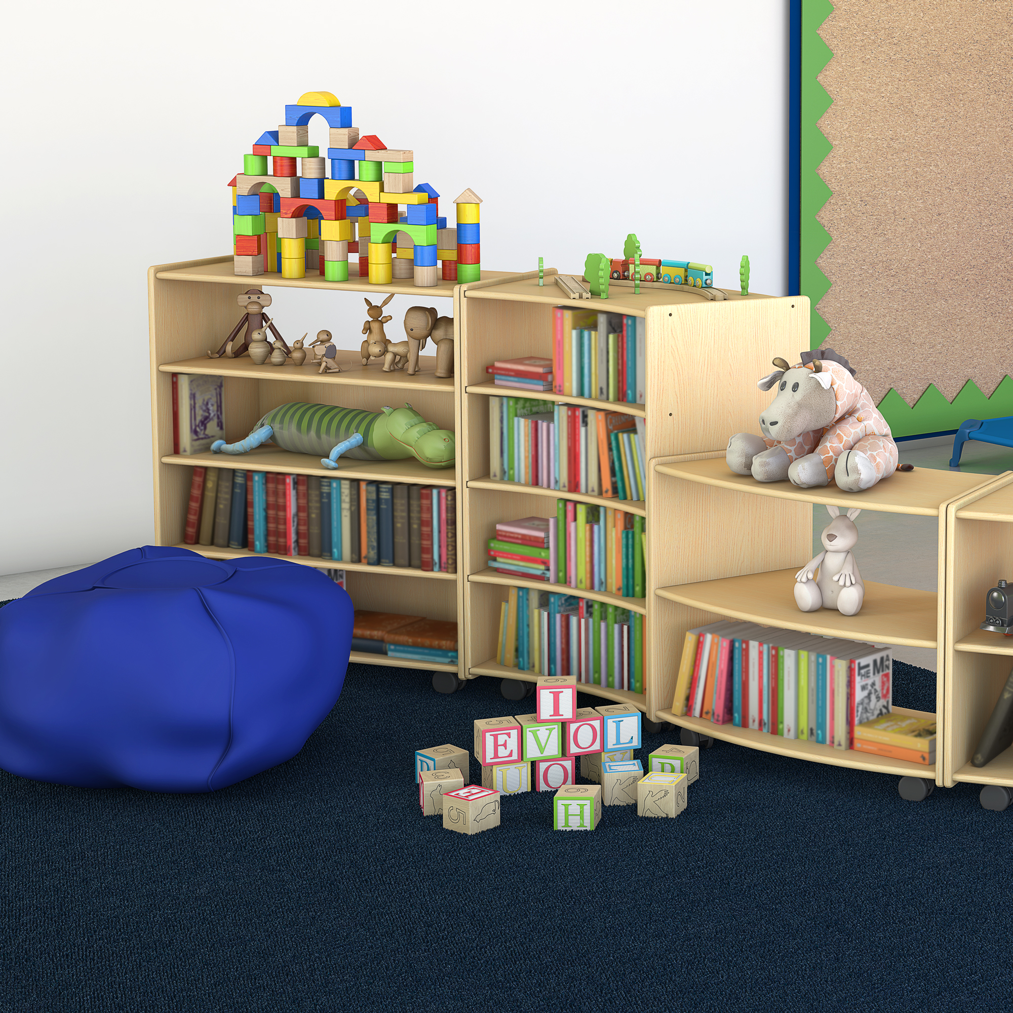Solid Color Classroom Rug - Environmental Shot