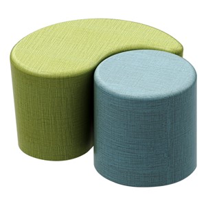 Shapes Series II Vinyl Soft Seating - Teardrop (green crosshatch) - Cylinder (blue crosshatch)