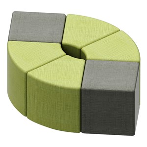 Shapes Series II Vinyl Soft Seating - Cube (gray crosshatch) - Wedge (green crosshatch)