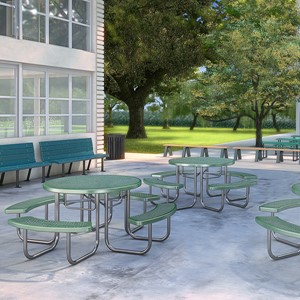 Round Picnic Table w/ Diamond Expanded Metal