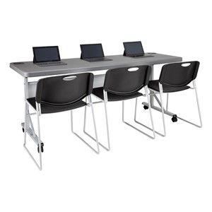 Blow-Molded Nesting Table & Heavy-Duty Stack Chair Set