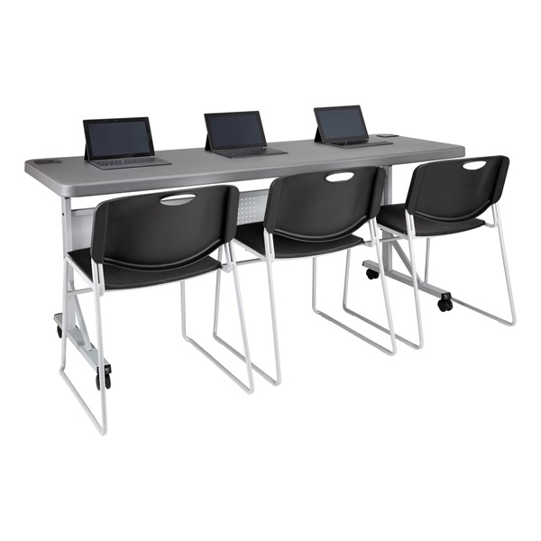 Blow-Molded Nesting Table & Heavy-Duty Stack Chair Set
