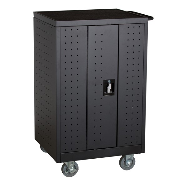 Structure Series 24-Device Tablet Assembled Charging Cart - Black - Back