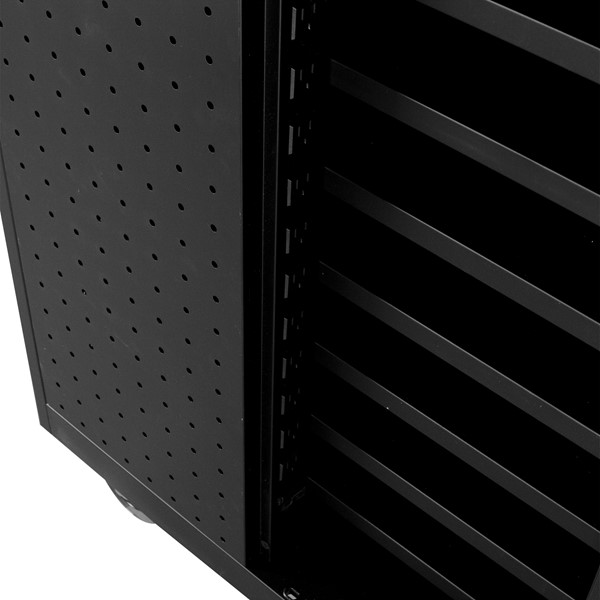 Structure Series 24-Device Tablet Assembled Charging Cart - Black - Power Strip