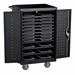 Structure Series 24-Device Tablet Assembled Charging Cart - Black - Open - Shown w/ devices (not included)