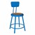Metal Lab Stool w/ Backrest Brilliant Blue - Fixed Height (18")