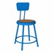 Metal Lab Stool w/ Backrest Brilliant Blue - Fixed Height (18")
