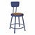 Metal Lab Stool w/ Backrest Navy - Fixed Height (18")