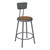 Metal Lab Stool w/ Backrest Graphite - Fixed Height (24" H)