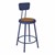 Metal Lab Stool w/ Backrest Navy - Fixed Height (24" H)