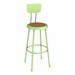 Metal Lab Stool w/ Backrest Green Apple - Fixed Height (30" H)