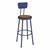 Metal Lab Stool w/ Backrest Navy - Fixed Height (30" H)