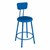 Padded Metal Lab Stool w/ Backrest - Brilliant Blue (24" H)