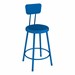 Padded Metal Lab Stool w/ Backrest - Brilliant Blue (24" H)