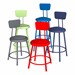 Padded Metal Lab Stool w/ Backrest