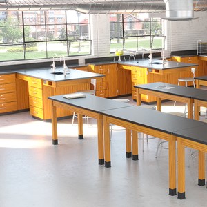 Metal Lab Stool w/ Backrest - Lab Setup