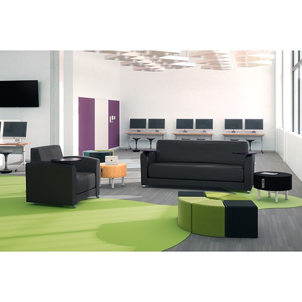 Round Side Table w/ Electrical Outlet & USB