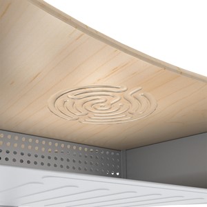 Boomerang Collaborative Desk w/ Solid Plastic Top & Perforated Metal Book Box