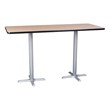Rectangle Pedestal Bar-Height Café Table w/ X Base (36" W x 72" L x 41" H)