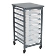 Structure Series Single-Wide Mobile Classroom Storage Cart w/ Seven Small Bins