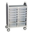 Profile Series Double-Wide Mobile Classroom Storage Cart w/o Doors - 16 Small Bins (28 1/4" W x 35 1/2" H)