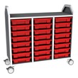 Profile Series Triple-Wide Mobile Classroom Storage Cart w/o Doors - 24 Small Bins  (42" W x 35 1/2" H)