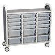 Profile Series Triple-Wide Mobile Classroom Storage Cart w/o Doors - 24 Small Bins  (42" W x 35 1/2" H)