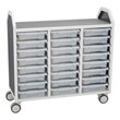 Profile Series Triple-Wide Mobile Classroom Storage Cart w/o Doors - 24 Small Bins  (42" W x 35 1/2" H)